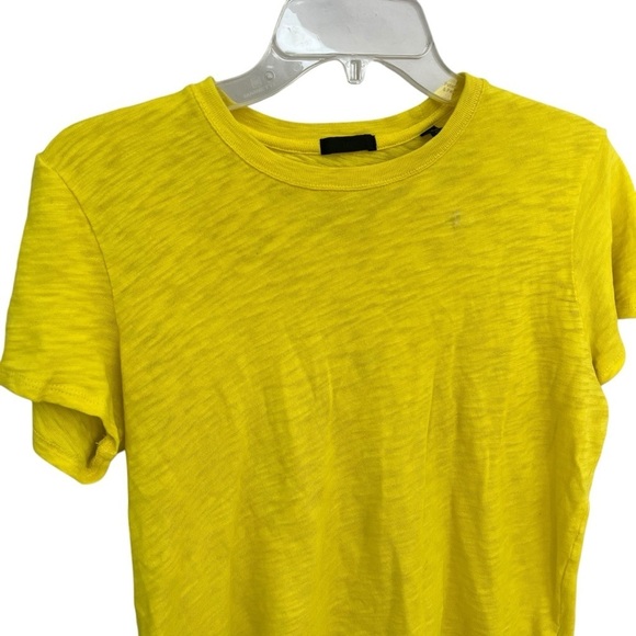 ATM Womens Short Sleeve Crewneck Tee Shirt Bright Yellow Large Cotton - Picture 2 of 6